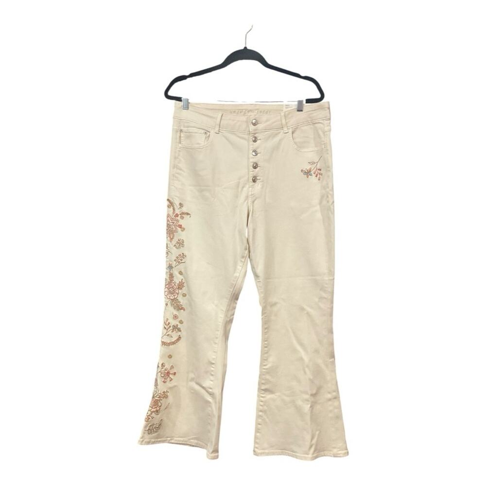 American Eagle Super Flare Jeans NWT 16 short embroidered